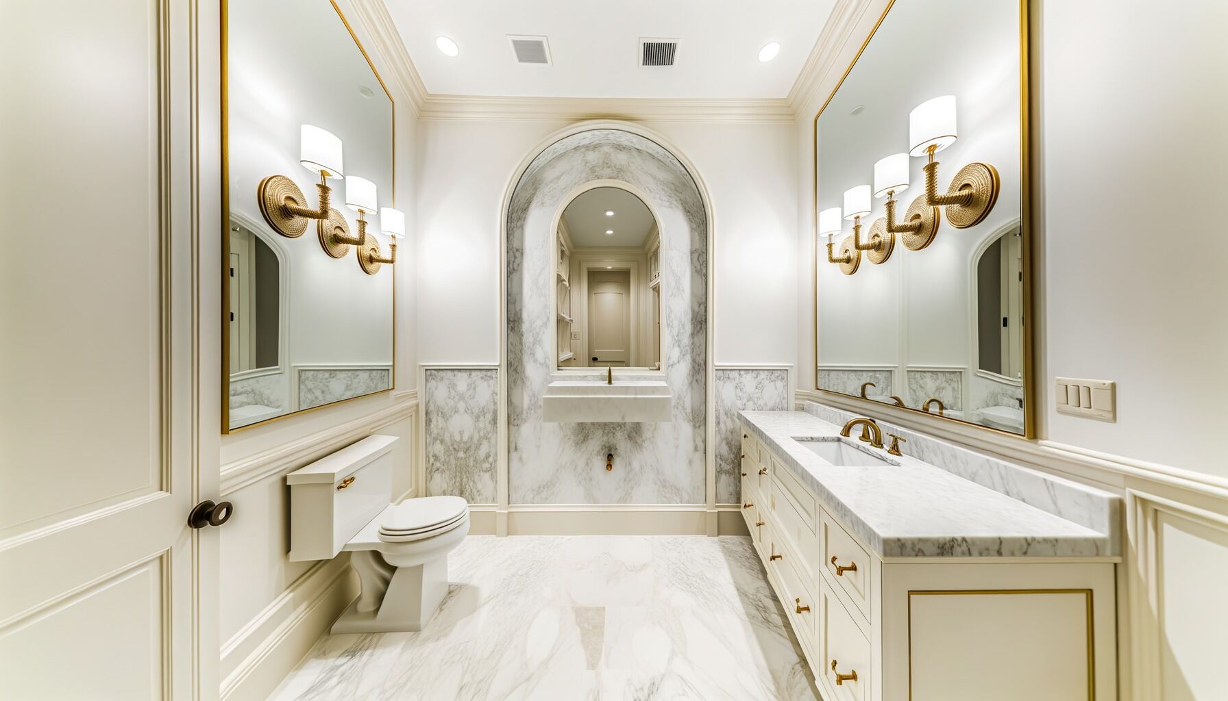 Gold & Marble Bath - River Oaks, TX